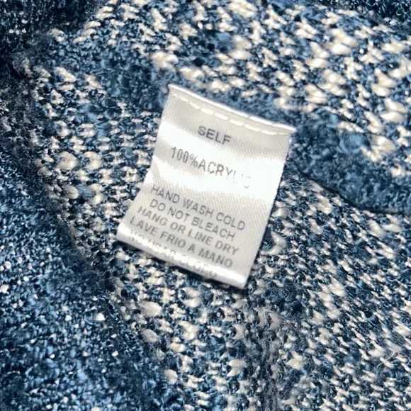 Easel Los Angeles oversized women’s size large blue knit sweater white stars - Picture 10 of 11